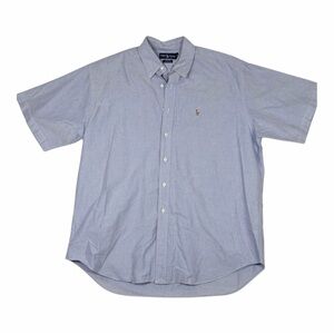 Ralph Lauren Men's Light Chambray Blue Blake Polo Dress Shirt size XL Vintage RL